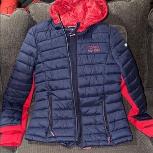 Tommy Hilfiger Black Quilted Jacket with Red Logo